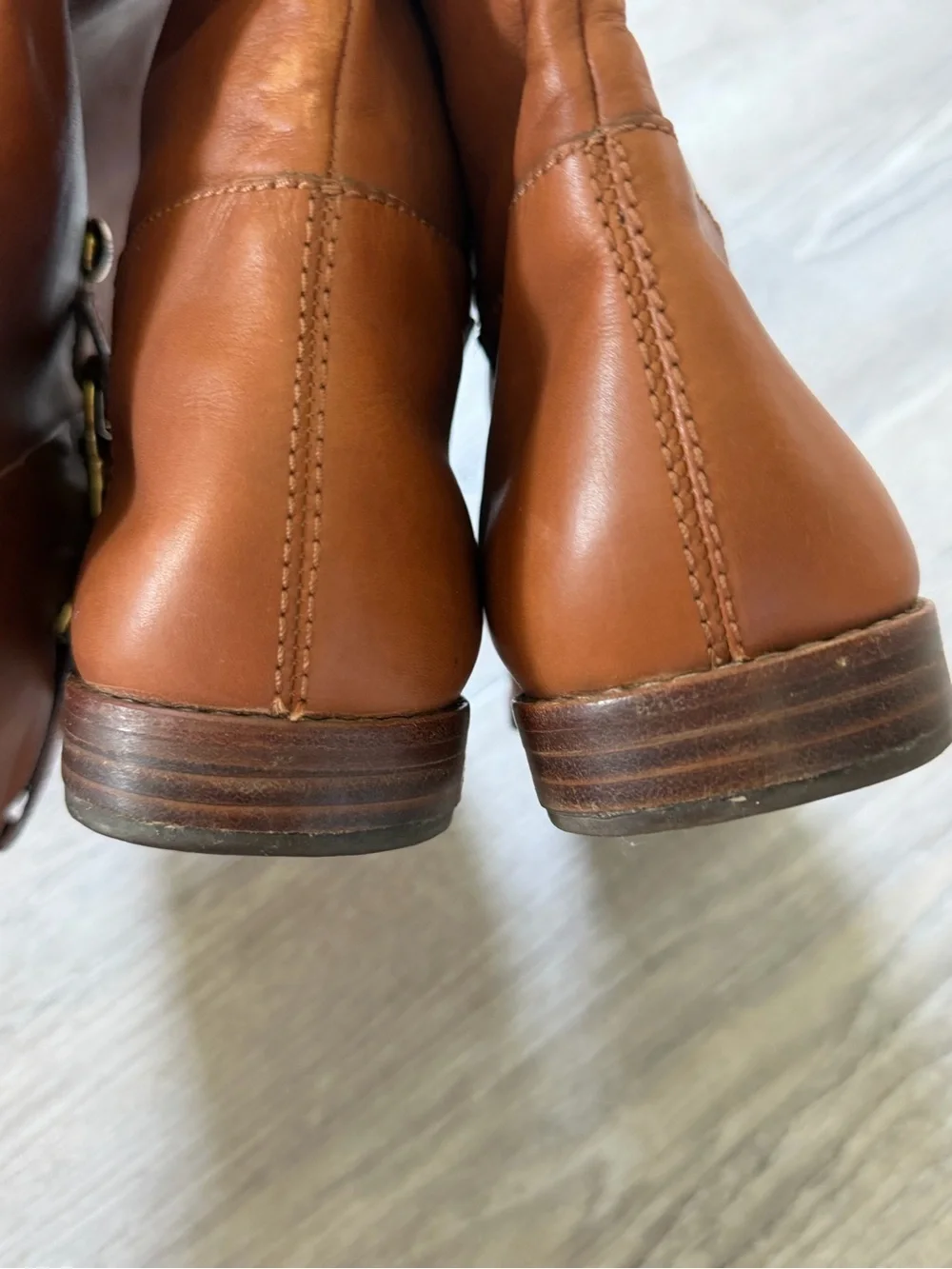 Coach Martta Tan Leather Tall Riding Boots Size 9.5 B Convertible Over-The-Knee